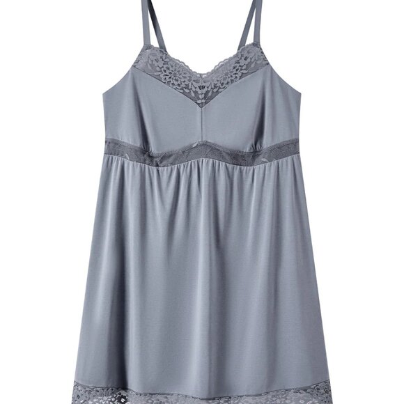 NEW 🎁 Soft Bliss Sleepwear Chemise by UNDERSTANCE  In Stone Blue size Medium - Picture 2 of 5